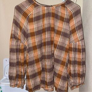 Universal Thread Long Sleeve Orange Blouse | S